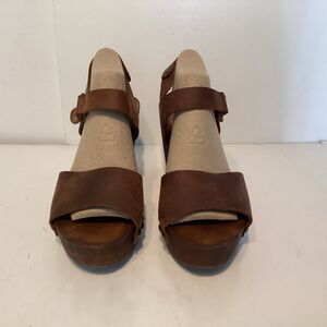 a giannetti sandals wooden heels 40 made in Italy brown US 8.5-9 studded